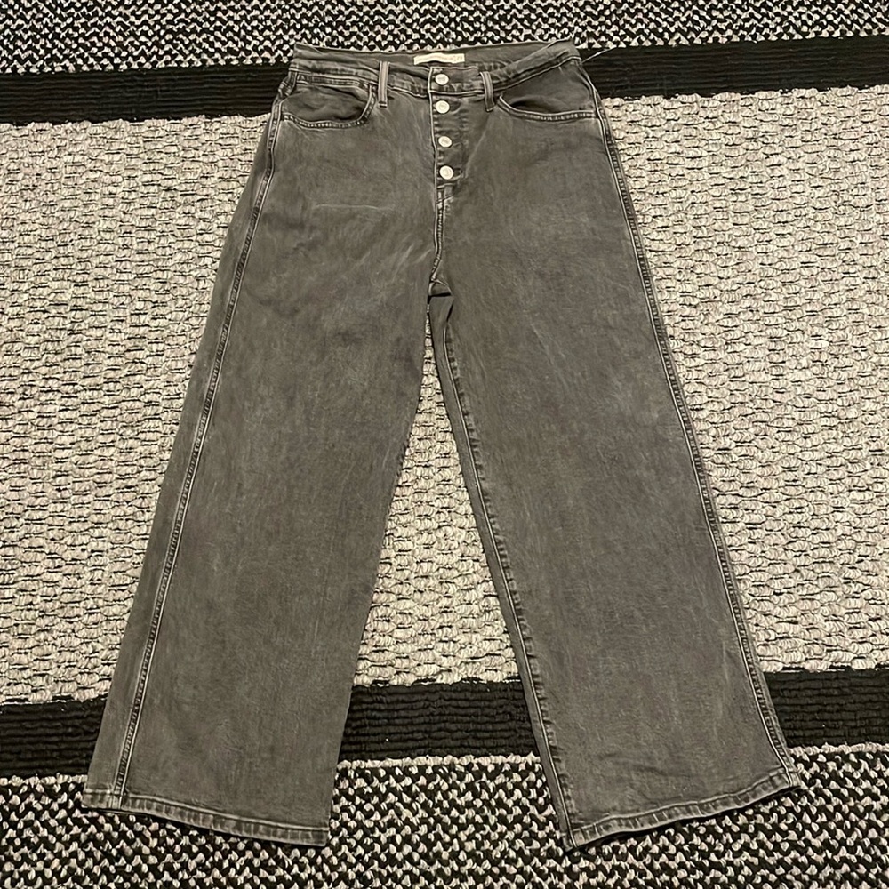 Levi’s Mile High Cropped Wide Leg Jeans Women’s Sz 29 High Waist Classic Casual